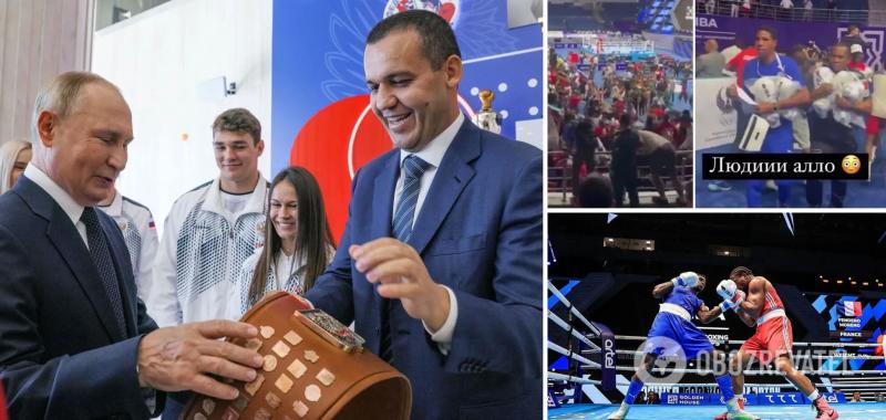 На ЧМ по боксу, который организовала Россия, произошли массовые беспорядки. Выбежавшие зрители крали боксерские перчатки. Видео