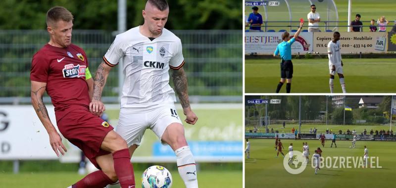 ''Шахтер'' проиграл 0:5 в матче с двумя удалениями. Видео